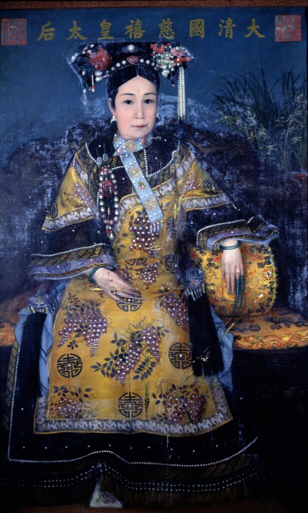 Portrait of Empress Dowager Cixi by Katharine Carl: Katharine Carl, The Empress Dowager Cixi of China, 1904, Palace Museum, Beijing, China.