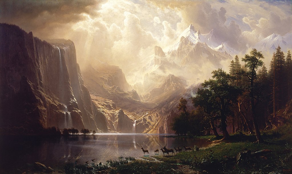 tonalism: Albert Bierstadt, Among the Sierra Nevada, California, 1868, Smithsonian American Art Museum, Washington DC, USA.
