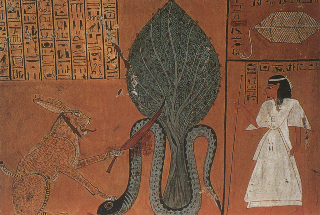 Sacred Cats Ancient Egypt A cat-like animal slaying the Apophis serpent Ancient Egyptian Cats