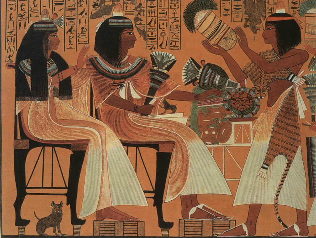 The Sacred Cats of Ancient Egypt: Wall painting, Deir el-Medina tomb of Ipuy